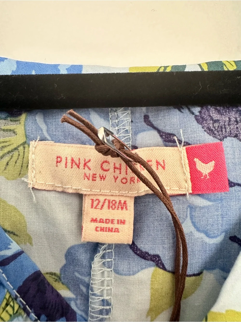 New Pink Chicken Baby Girls Ana Jumper Blue Peonies 12-18 months